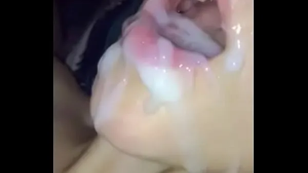 Tonton Teen takes massive cum in mouth in slow motion drive Video