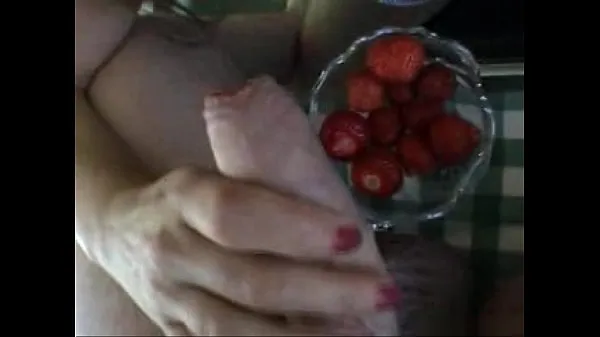 Watch cum on food - strawberries drive Videos