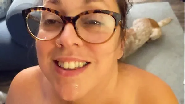 Watch Surprise Video - Big Tit Nerd MILF Wife Fucks with a Blowjob and Cumshot Homemade drive Videos