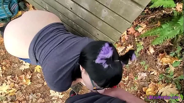 Watch Little kitty gets caught in the forest and sucks a cock to keep her secret drive Videos