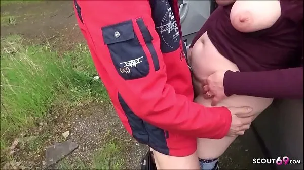 Tonton Ugly German Mature Street Outdoor Fuck by Young Guy drive Video