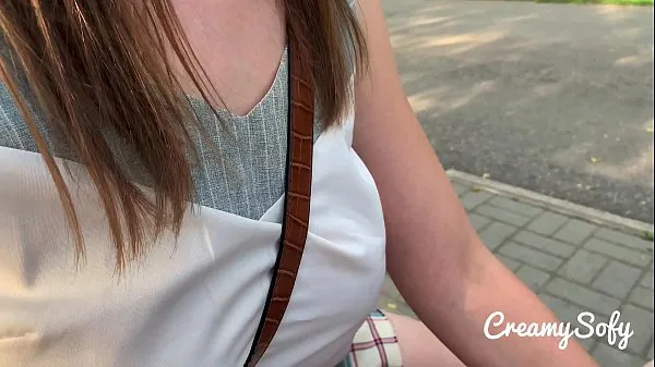 Se Surprise from my naughty girlfriend - mini skirt and daring public blowjob - CreamySofy drevvideoer