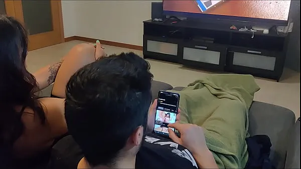 Se my step sister caught me masturbating and watching porn so she made me a blowjob drevvideoer