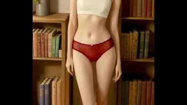 Tonton Sexy lady in lingerie in library memacu Video